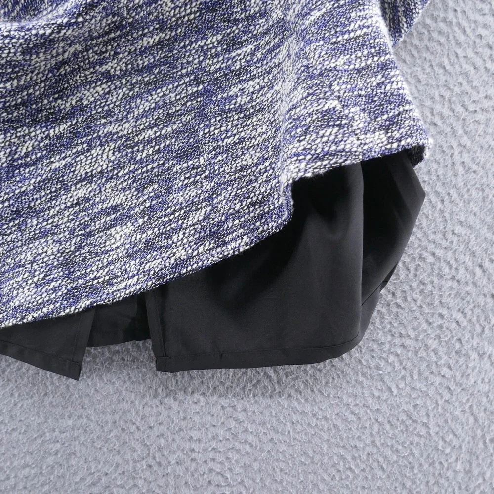 Ann Taylor Petite Blue Tweed Pencil Skirt Size 16P Textured Professional Lined